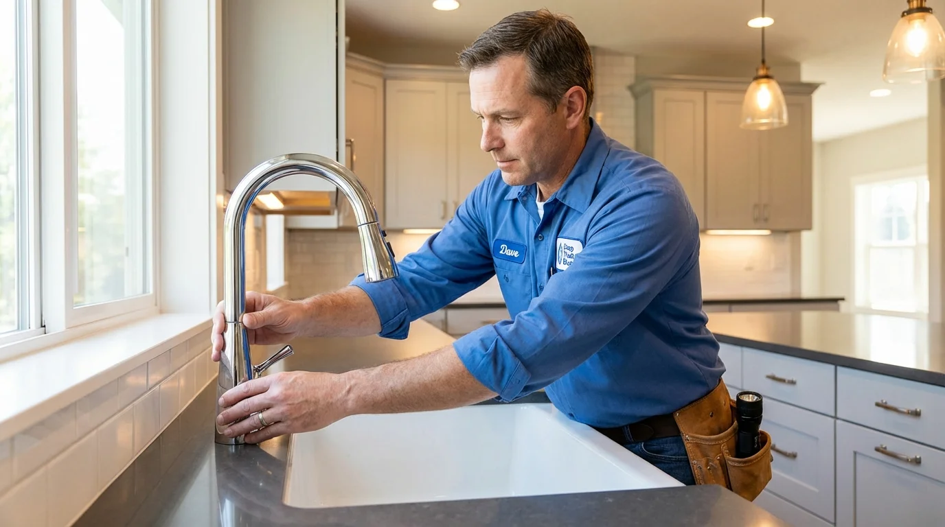 Kitchen faucet installation by Johns Plumbing LLC in Rydal